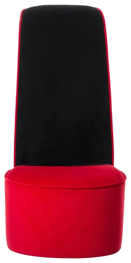 Cadeira estilo sapato de salto alto veludo vermelho