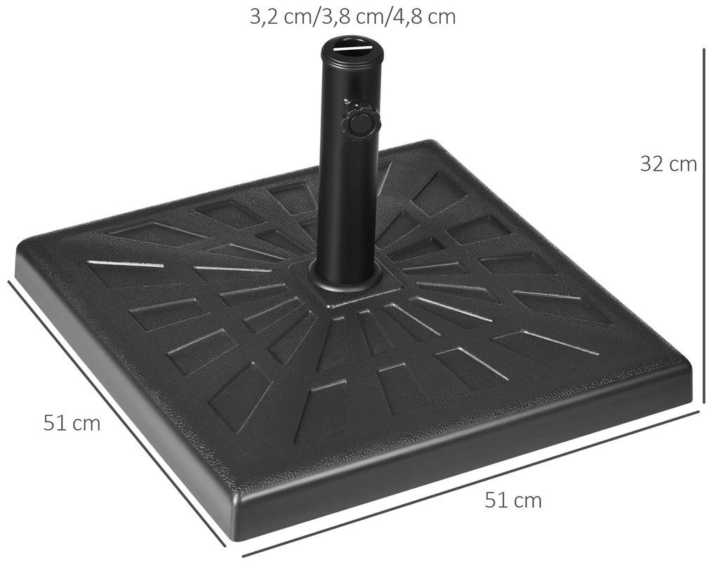 Base para Chapéu de Sol de Resina 19 kg Base para Chapéu de Sol com Ma