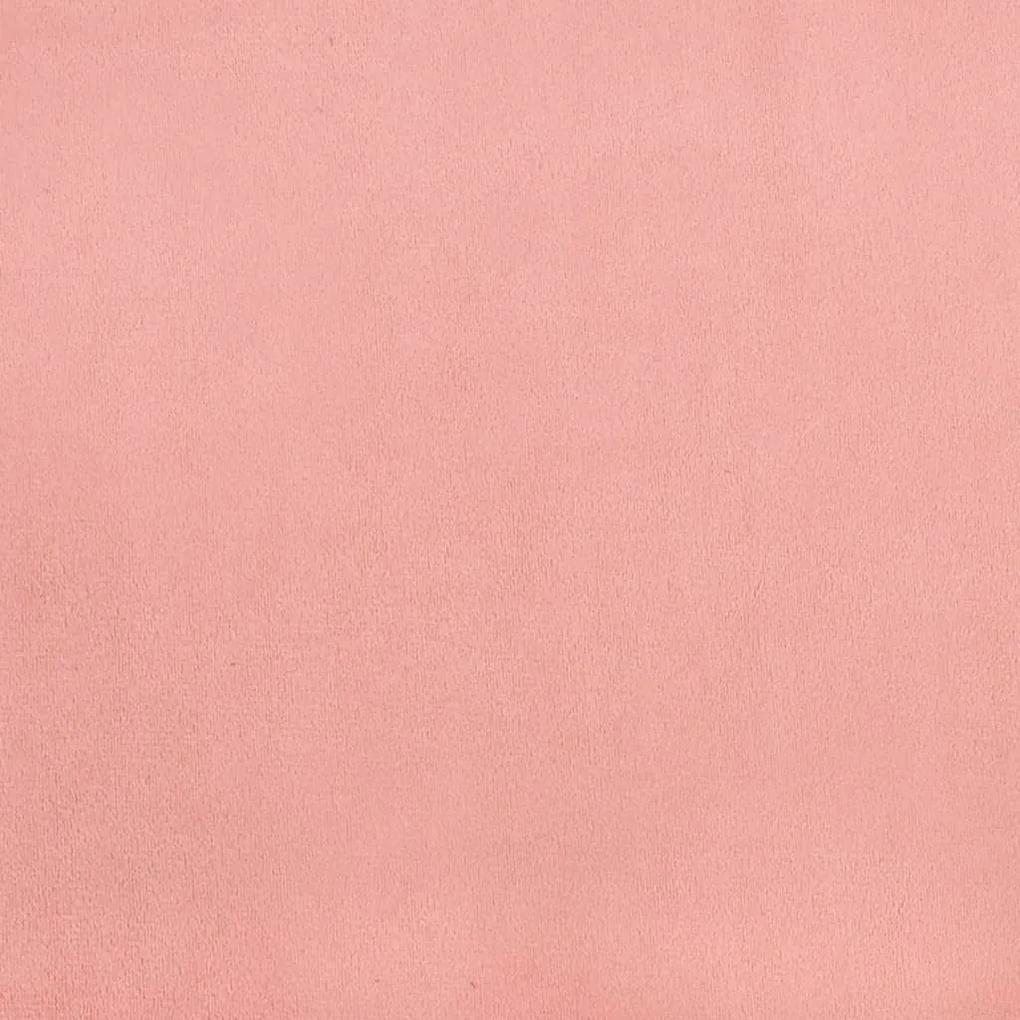 Estrutura de cama 140x190 cm veludo rosa