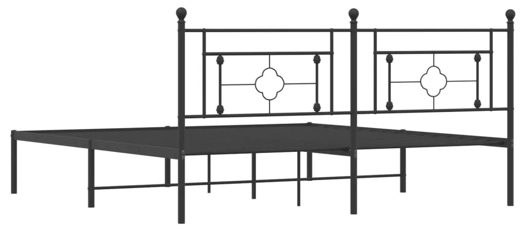 Estrutura de cama em metal com cabeceira 180x200 cm preto