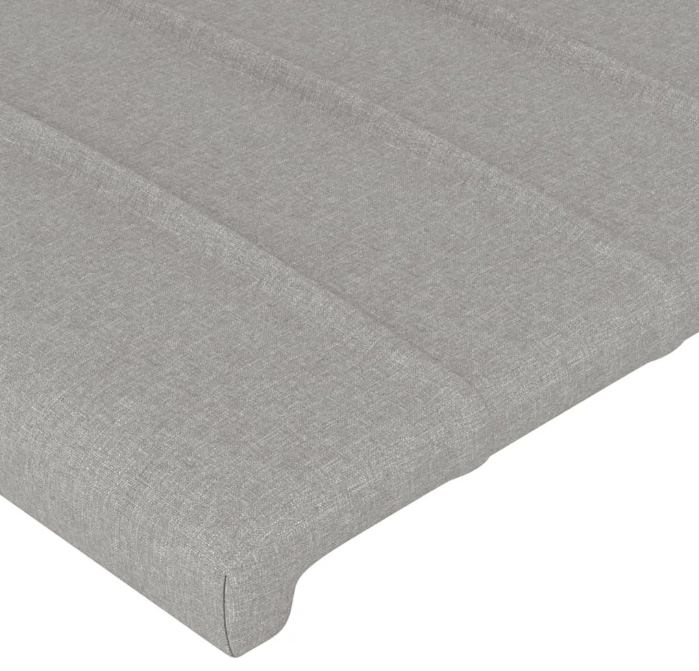 Cabeceira cama c/ luzes LED tecido 93x16x118/128 cm cinza-claro