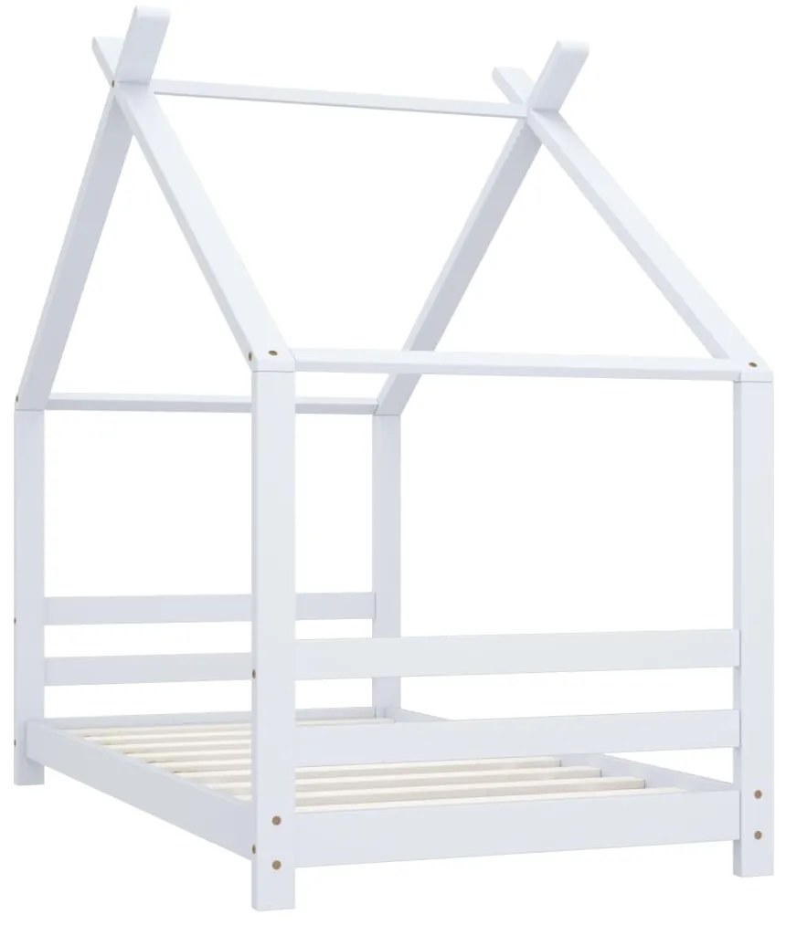 Estrutura de cama para crianças 80x160 cm pinho maciço branco