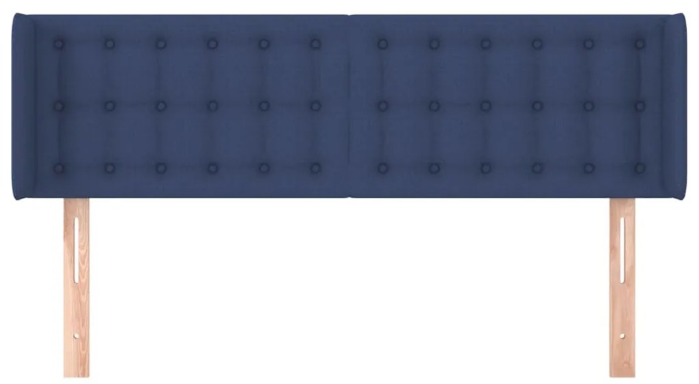 Cabeceira de cama c/ abas tecido 147x16x78/88 cm azul