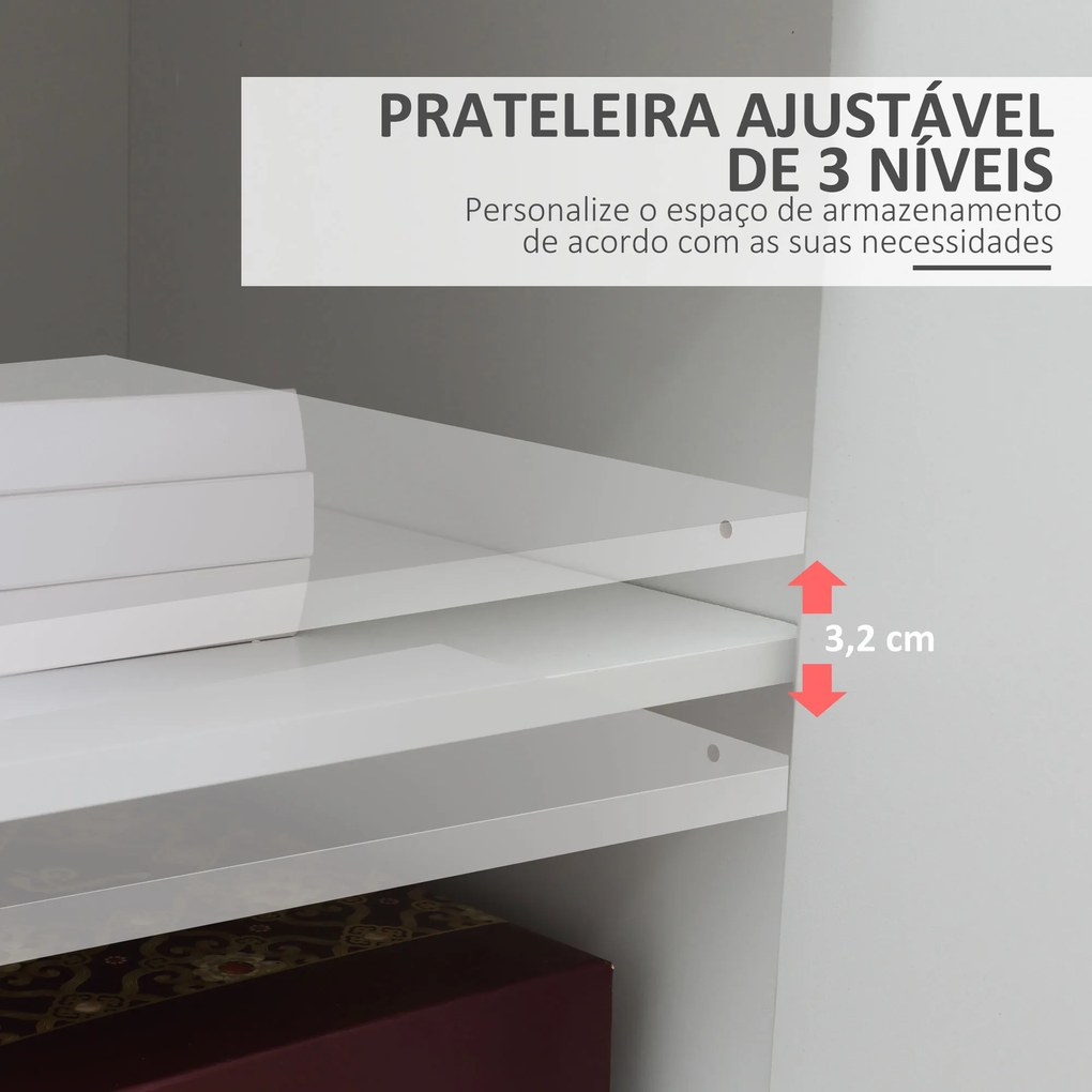Armário para Impressora Móvel para Impressora com Rodas Gaveta 2 Portas e Compartimento Aberto para Sala de Estar Escritório Estúdio 60x39x80cm Branco