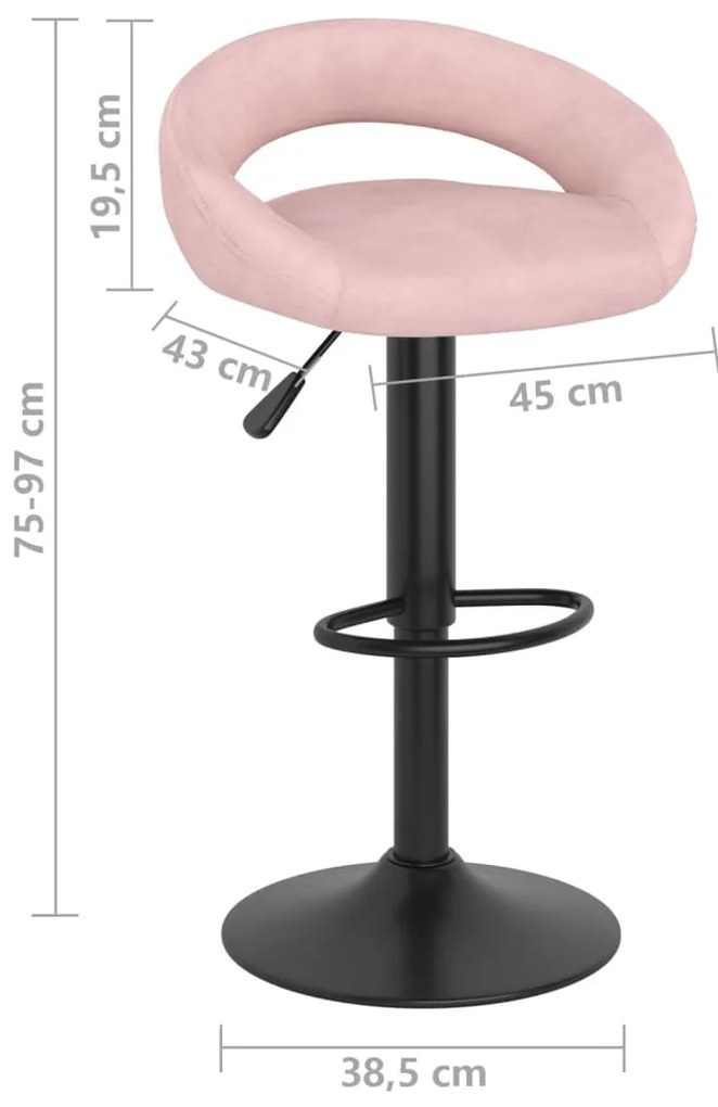 Bancos de bar 2 pcs veludo rosa
