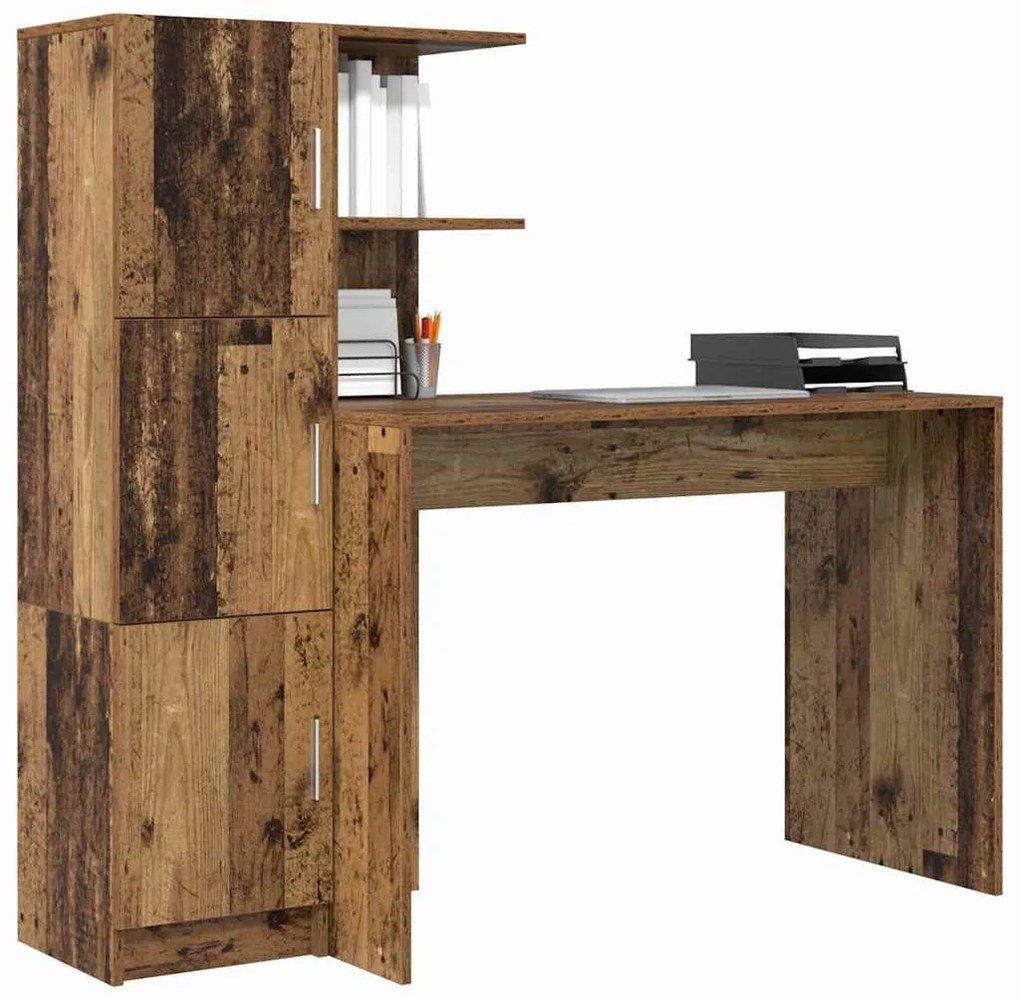 Mesa com Armazenamento Madeira Antiga Madeira Derivada