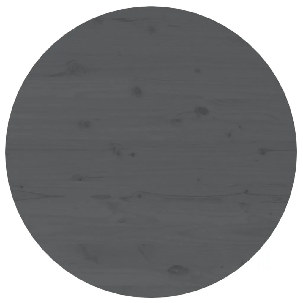 Mesa de centro Ø 55x45 cm madeira de pinho maciça cinzento