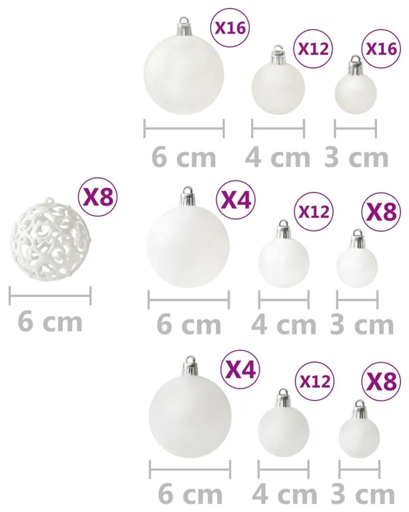 Conjunto de bolas de natal 100 pcs branco
