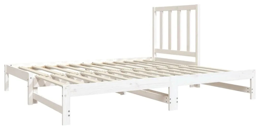 Estrutura sofá-cama de puxar 2x(90x190) cm pinho maciço branco