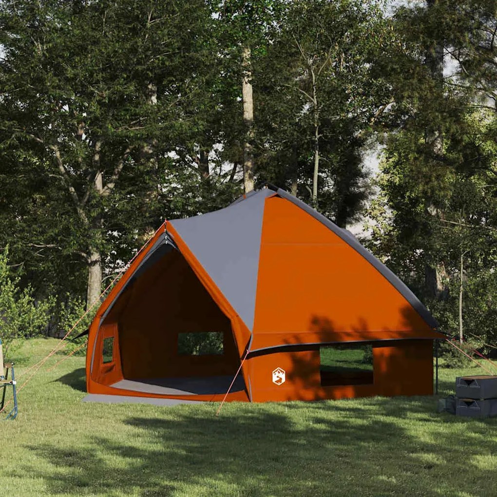 vidaXL Tenda Teepee com telhado Cinza e Laranja 490 x 410 x 210 cm