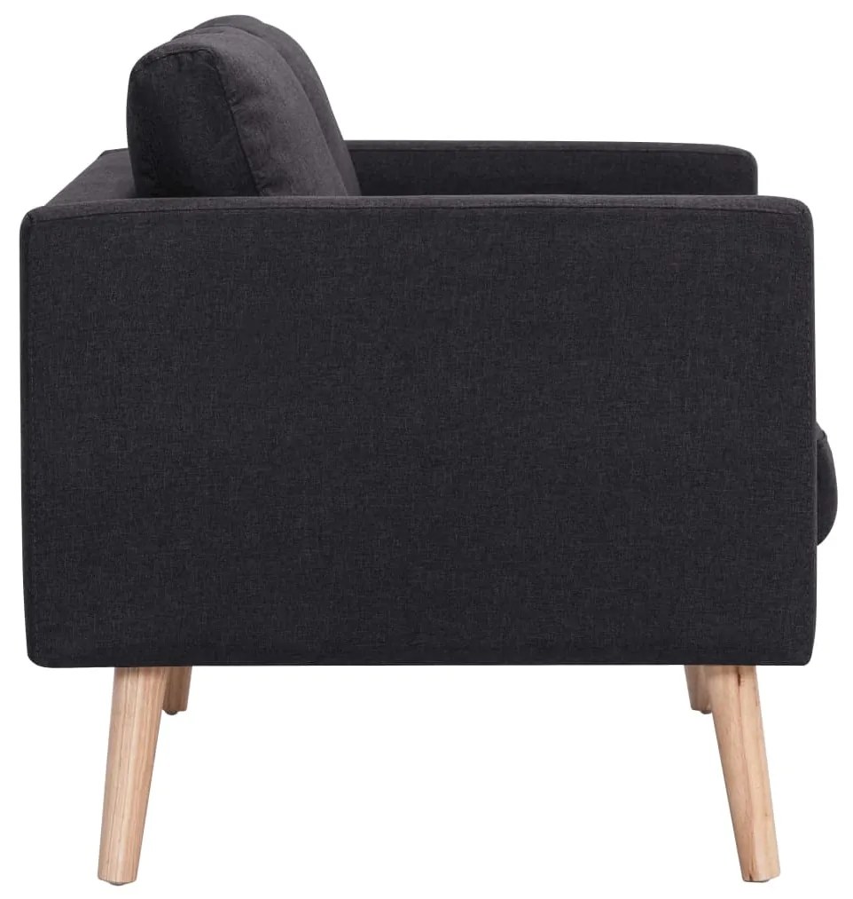 2 pcs conjunto de sofás tecido preto