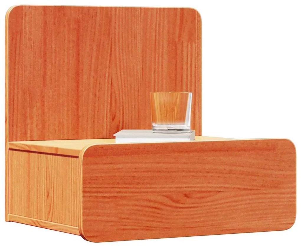 Mesa de Cabeceira Montada na Parede com gaveta Castanho-mel