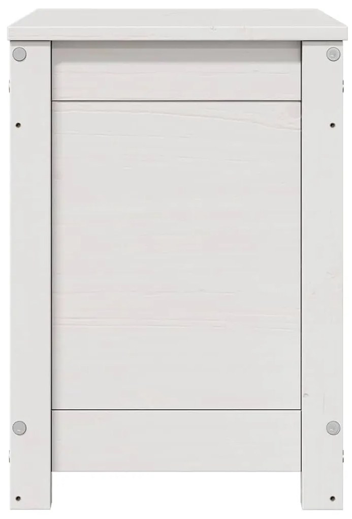 Caixa de arrumação 60x32x45,5 cm madeira de pinho maciça branco