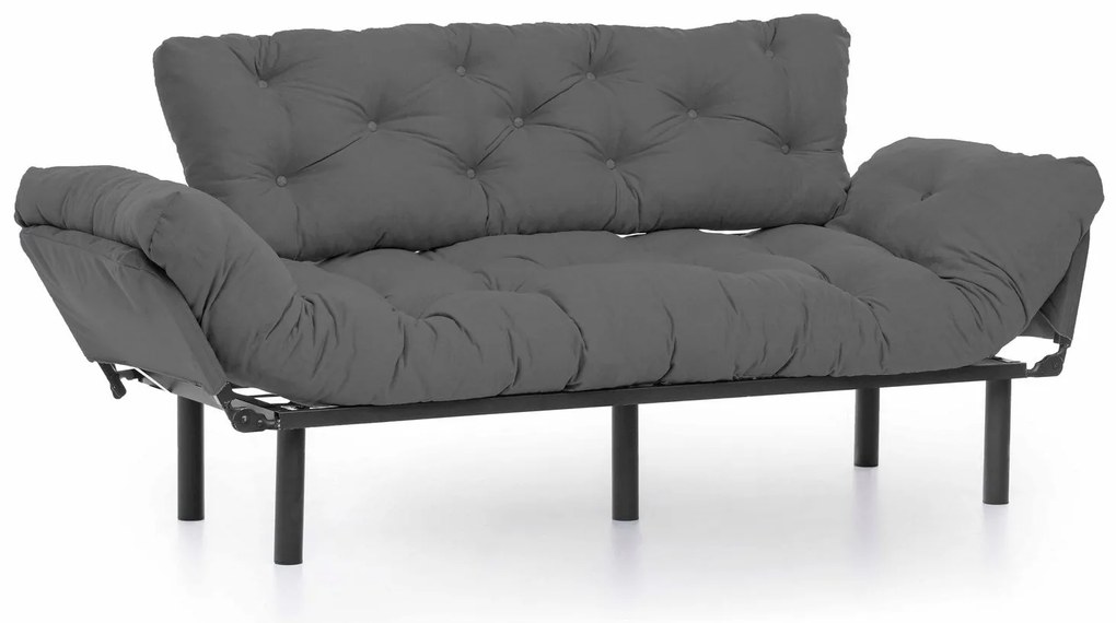 Sofá-Cama de 3 Lugares Nitta – Cinzento – 185x85x70 cm