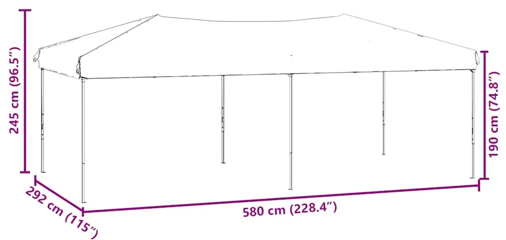 Tenda p/ festas dobrável c/ paredes laterais cinza-acastanhado