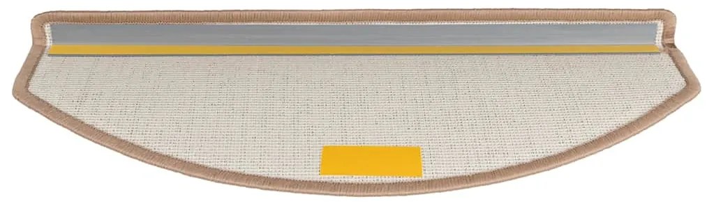 Tapetes de escada 30 pcs 65x24x4 cm castanho-claro