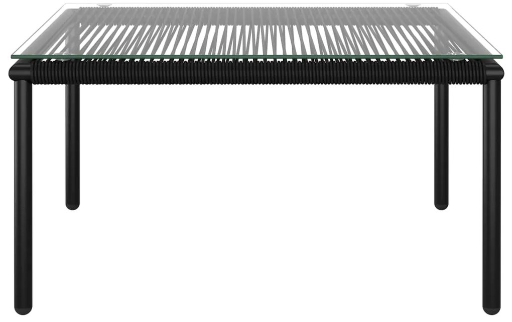 6 pcs conjunto lounge de jardim c/ almofadões PVC preto