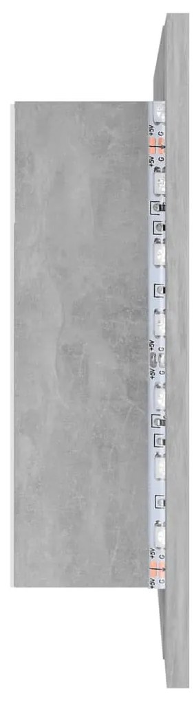 Armário espelhado casa de banho LED acrílico cinza cimento