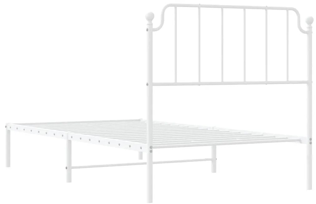 Estrutura de cama com cabeceira 100x200 cm metal branco