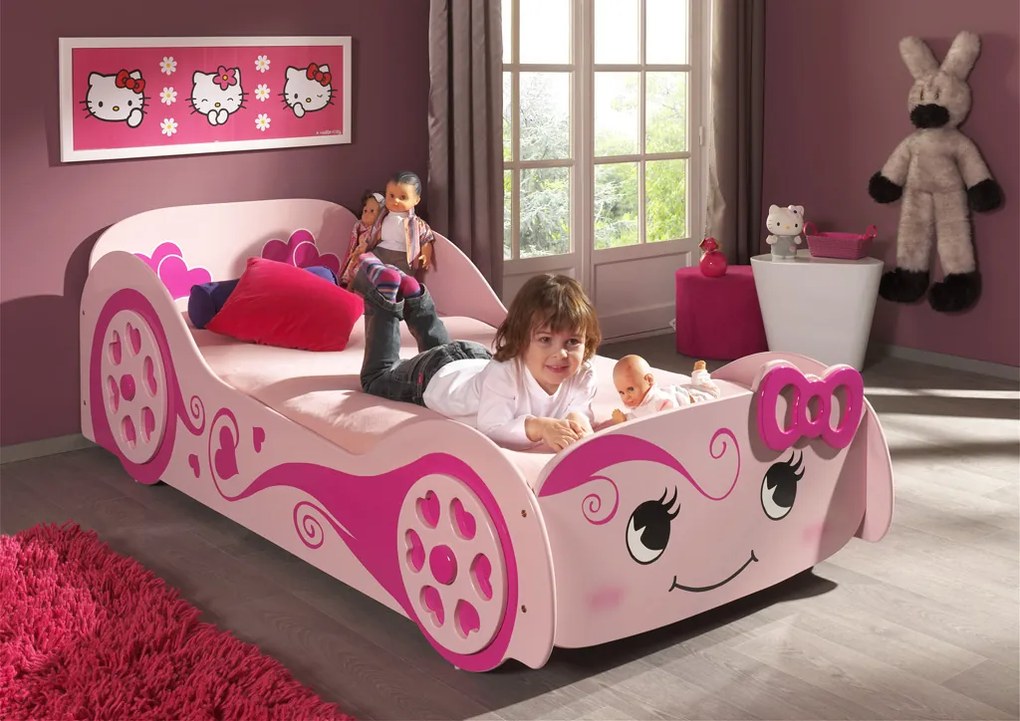 Cama de Criança Carro LOVE CAR ROSA