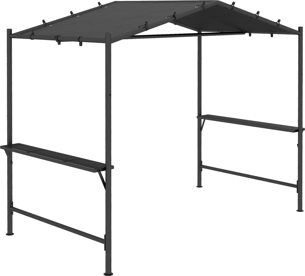 Outsunny Tenda para grelhador cobertura para grelhador, resistente ao tempo, com bolsos laterais, 277 x 149 x 230 cm, Cinza escuro | Aosom Portugal