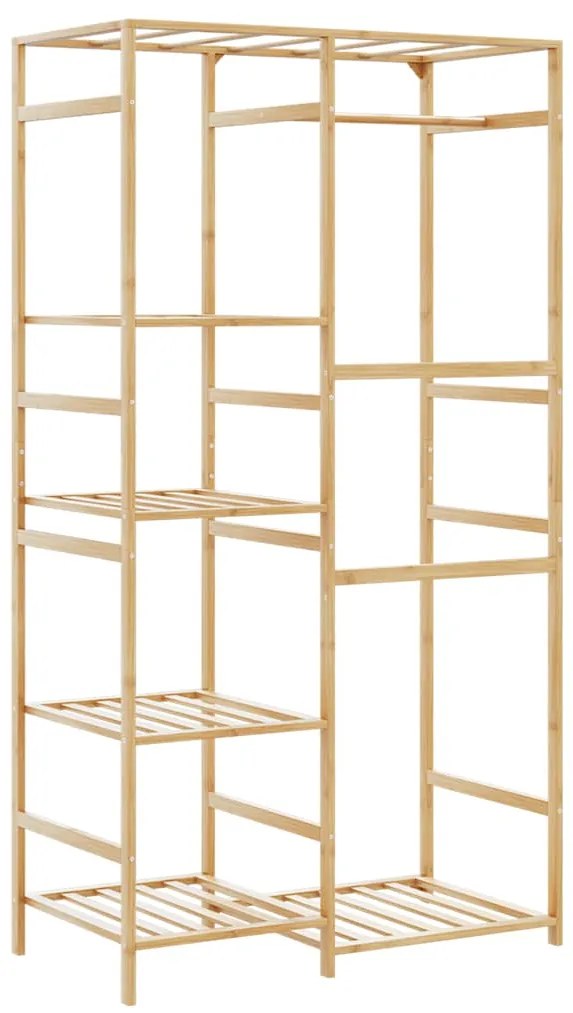 Roupeiro com prateleiras 100x50x184,5 cm bambu