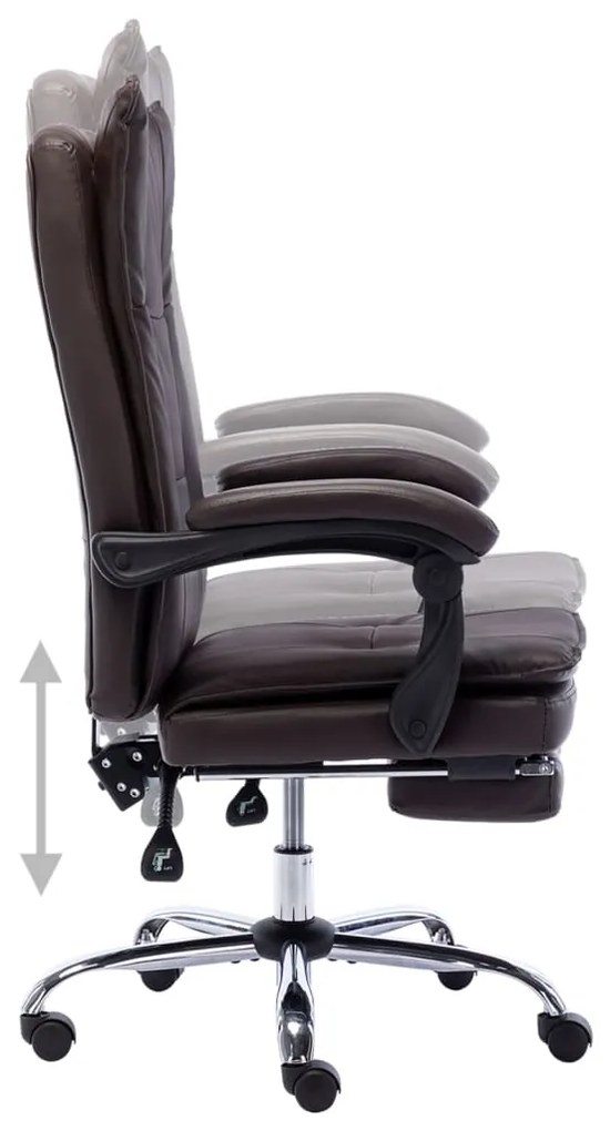 Cadeira de escritório couro artificial castanho