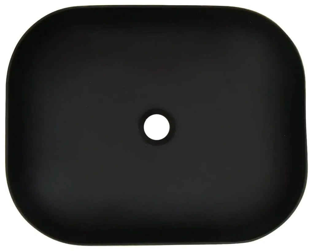 Lavatório bancada retang. 48x37,5x13,5 cm cerâmica cinza/preto