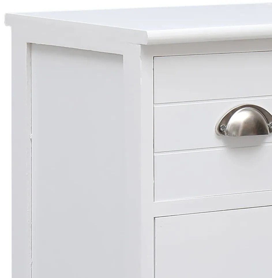 Aparador com 10 gavetas 113x30x79 cm madeira branco