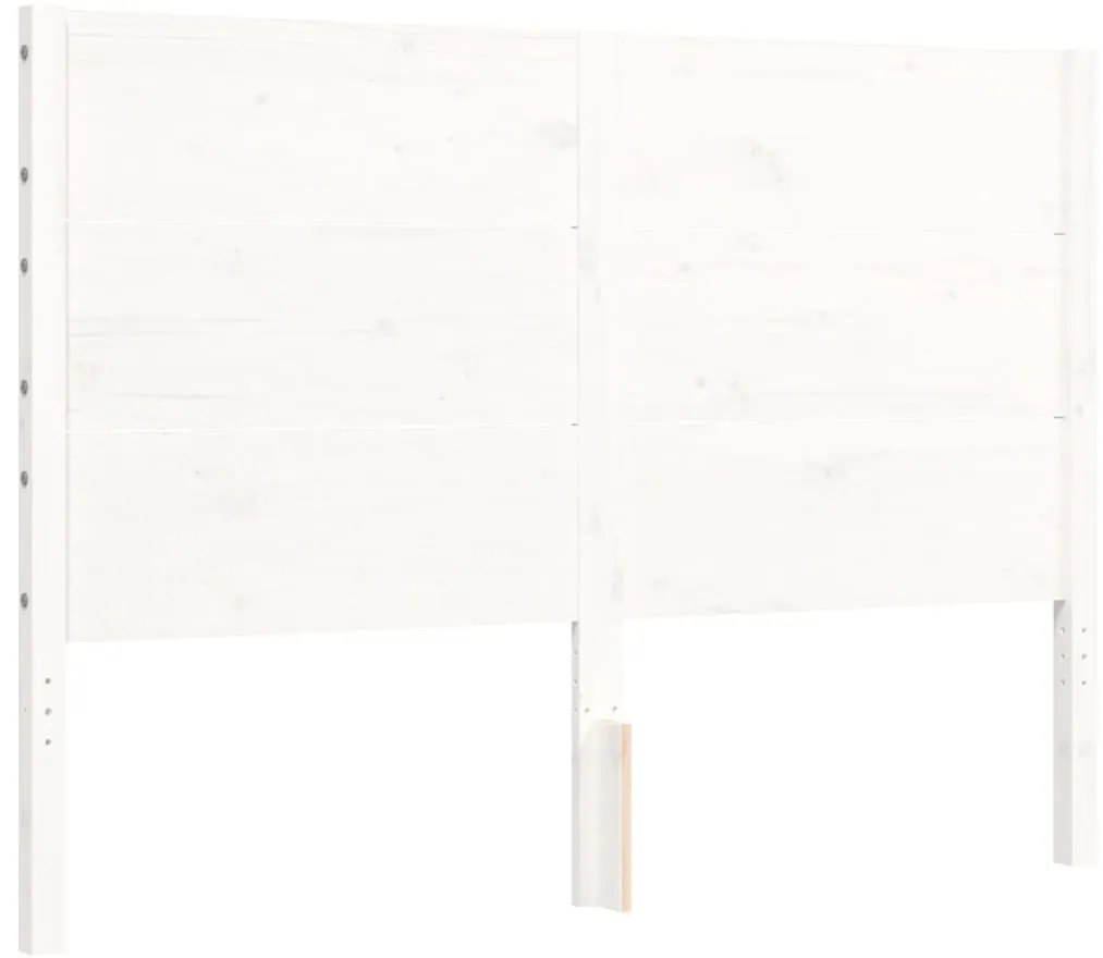 Cama sem colchão 140x190 cm madeira de pinho maciça branco