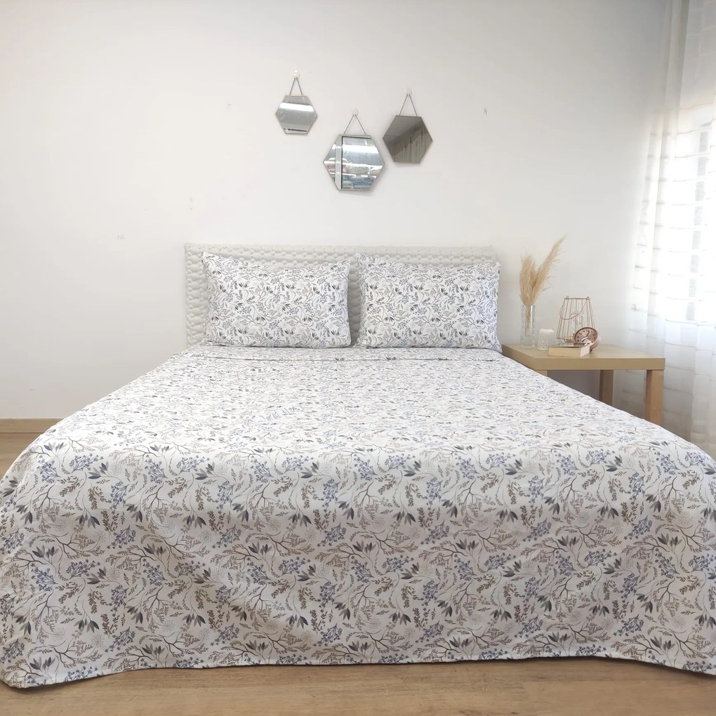 Jogo de Cama Flanela Ramos e Pétalas