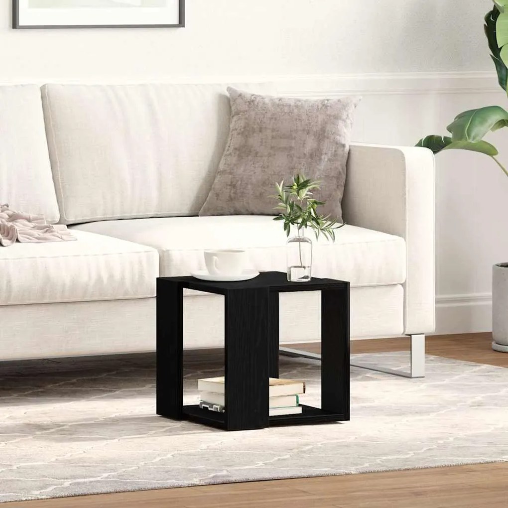 Mesa de Centro Carvalho Preto MDF 32 x 32 x 30 cm Simples