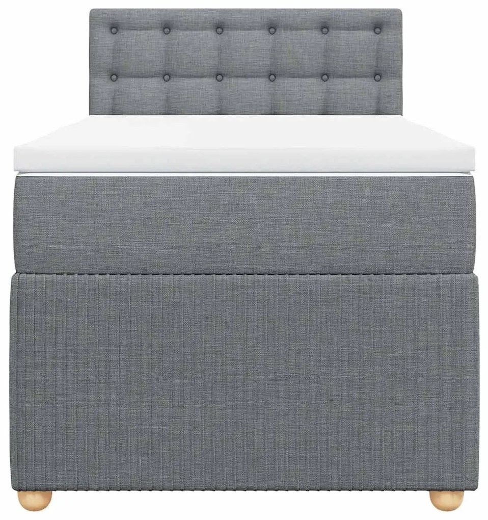 Cama com molas/colchão 90x190 cm tecido cinzento-claro