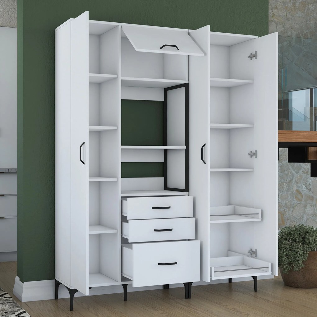 Armário Multiusos JE131 – Branco – 150 x 198,6 x 40 cm