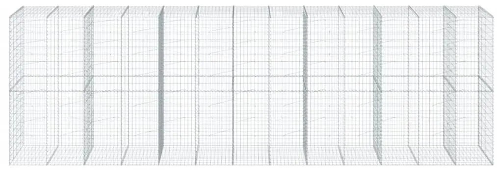 Cesto gabião com cobertura 650x100x200 cm ferro galvanizado