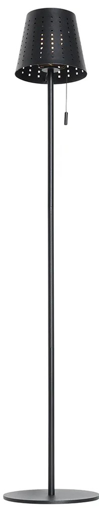 Candeeiro de pé exterior preto com LED regulável em 3 níveis a energia solar - Ferre