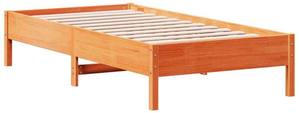 Cama sem colchão 90x190 cm madeira de pinho maciça castanho-mel