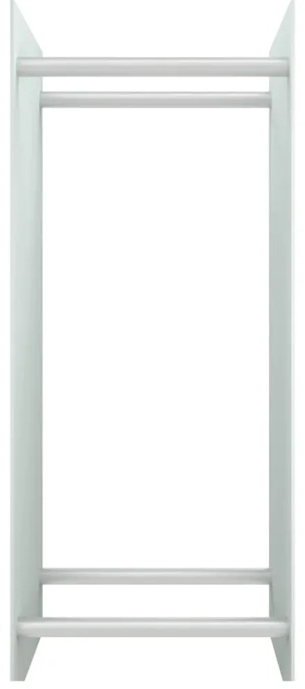 Suporte para lenha 40x35x100 cm vidro temperado branco