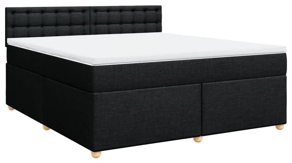 Cama com molas/colchão 180x200 cm tecido preto