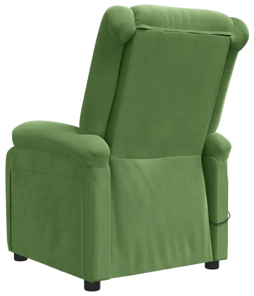 Poltrona reclinável elétrica veludo verde-claro