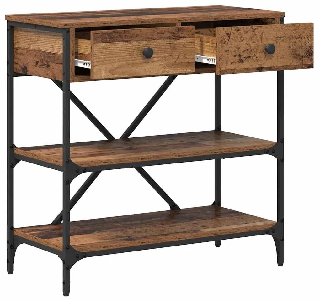 mesa de Console Madeira Velha 75x34.5x75 cm Madeira de Engenharia