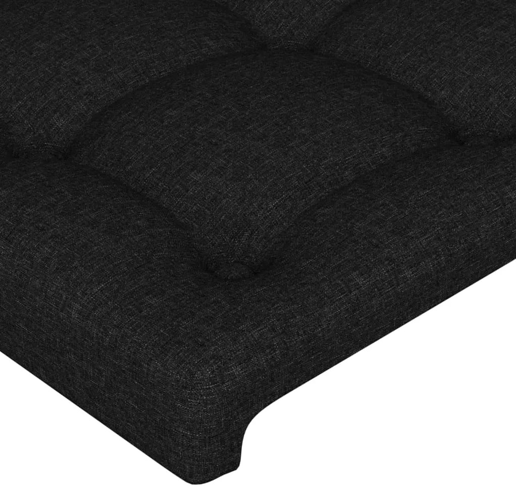 Cabeceira de cama c/ luzes LED tecido 180x5x78/88 cm preto