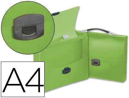 Pasta Porta Documentos Liderpapel Polipropileno Din a4 Verde Transparente com Asa