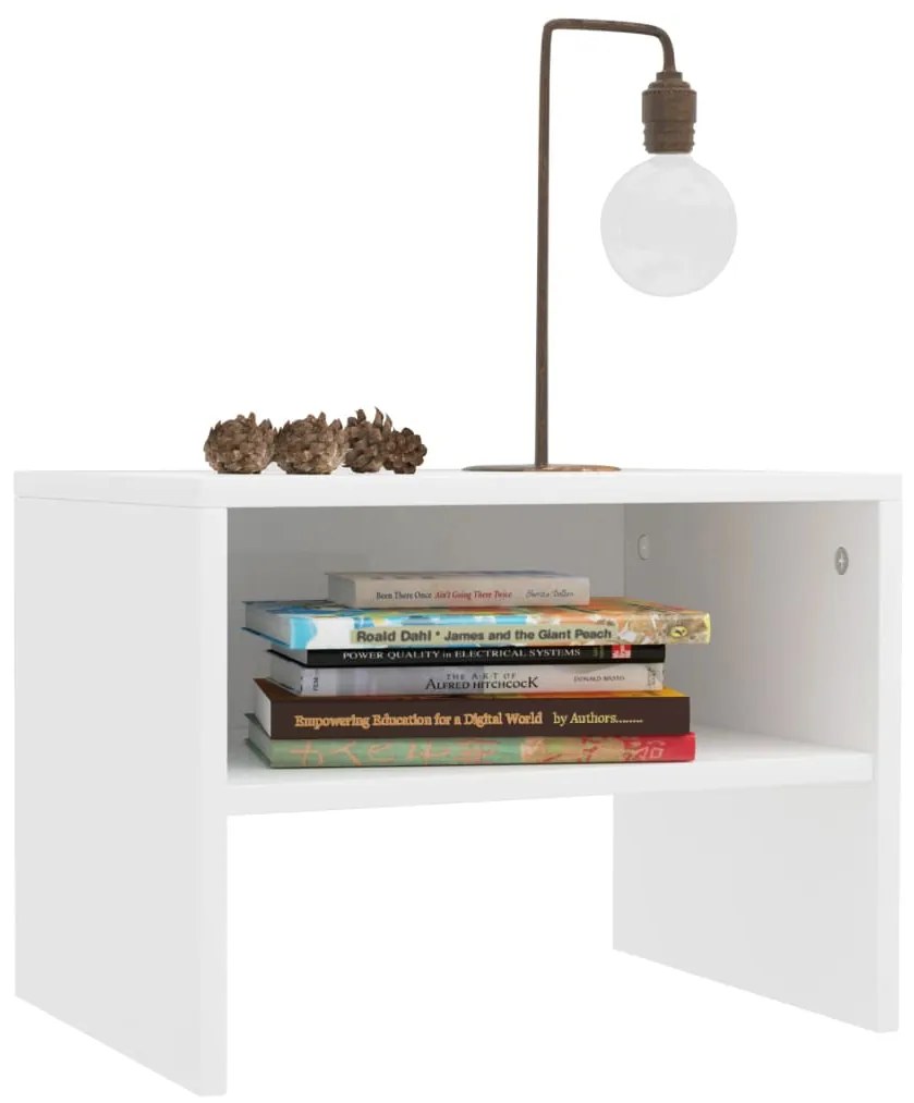 Mesa-de-cabeceira 40x30x30 cm aglomerado branco