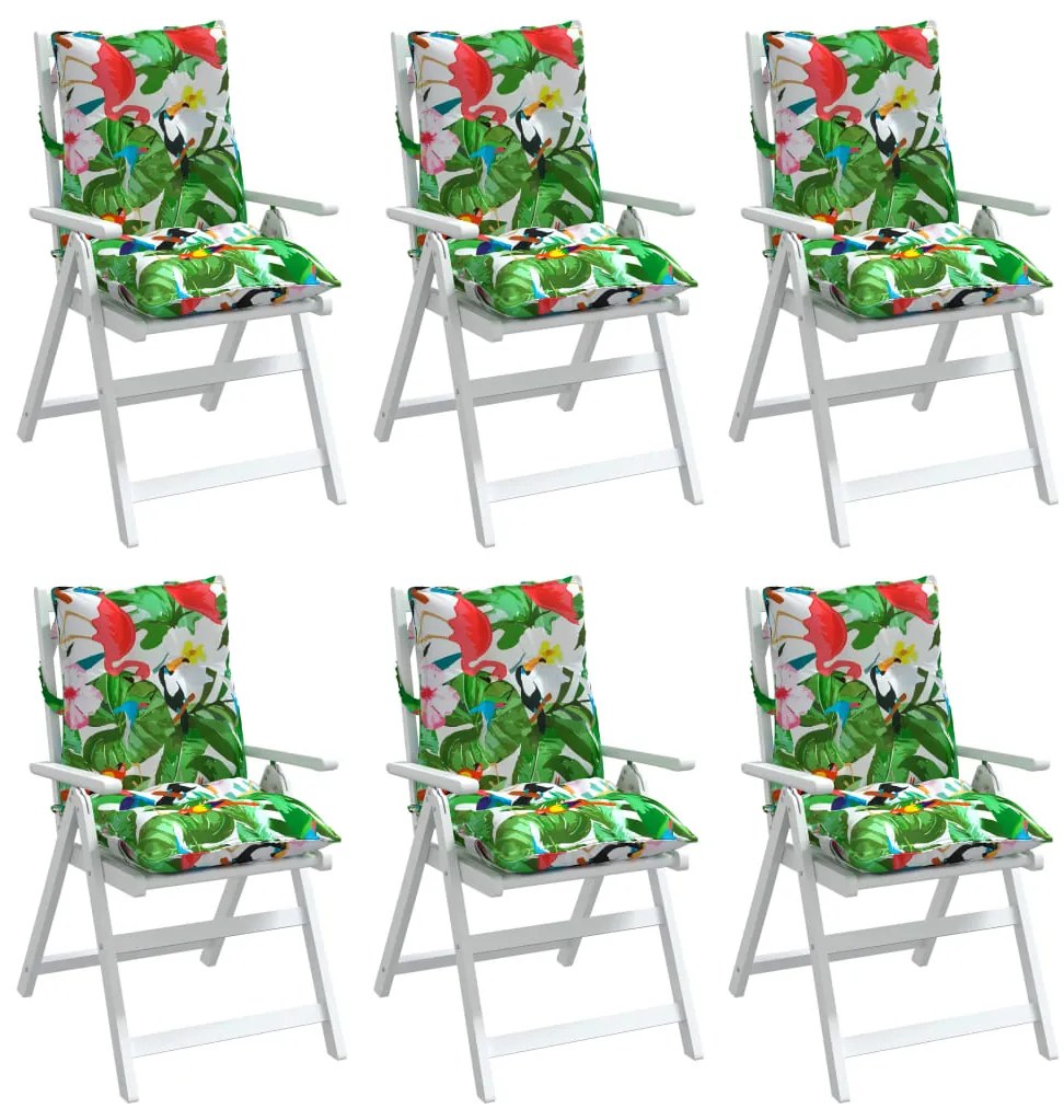 Almofadões cadeira encosto baixo 6 pcs tecido oxford multicor