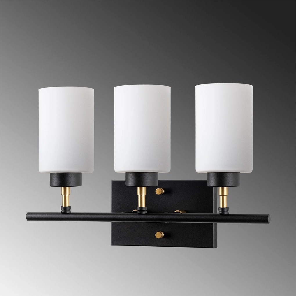 Aplique de Parede Yensuk – Preto e Dourado – 46 x 15 x 28 cm