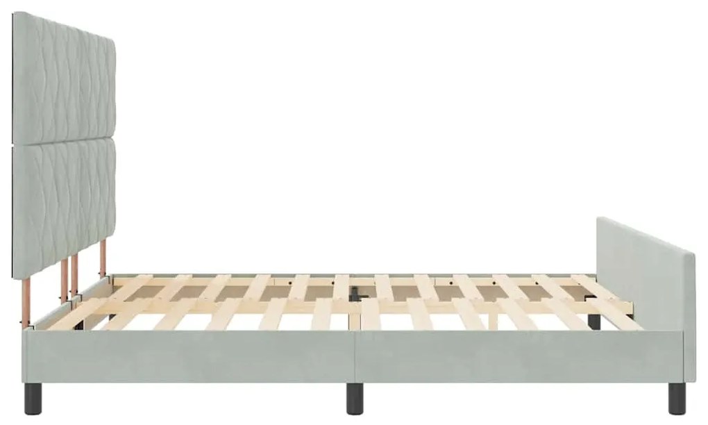 Cama vidaXL em Cinzento-claro - 180x200 cm Veludo