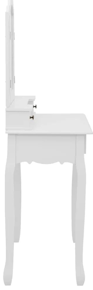 Conj. toucador com banco 80x69x141 cm madeira paulownia branco
