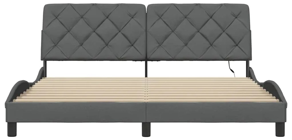 Estrutura de cama com LED sem colchão 180x200 cm tecido