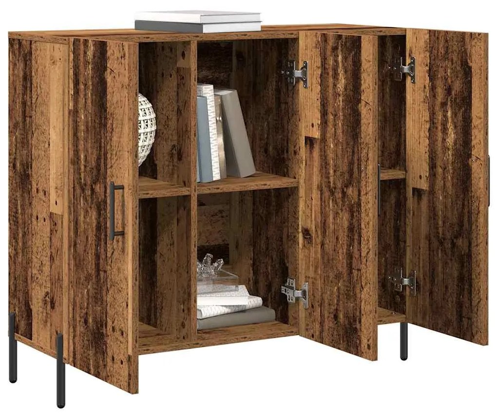 Sideboard vidaXL em Madeira Antiga 90x34x80 cm em Madeira Tecnológica